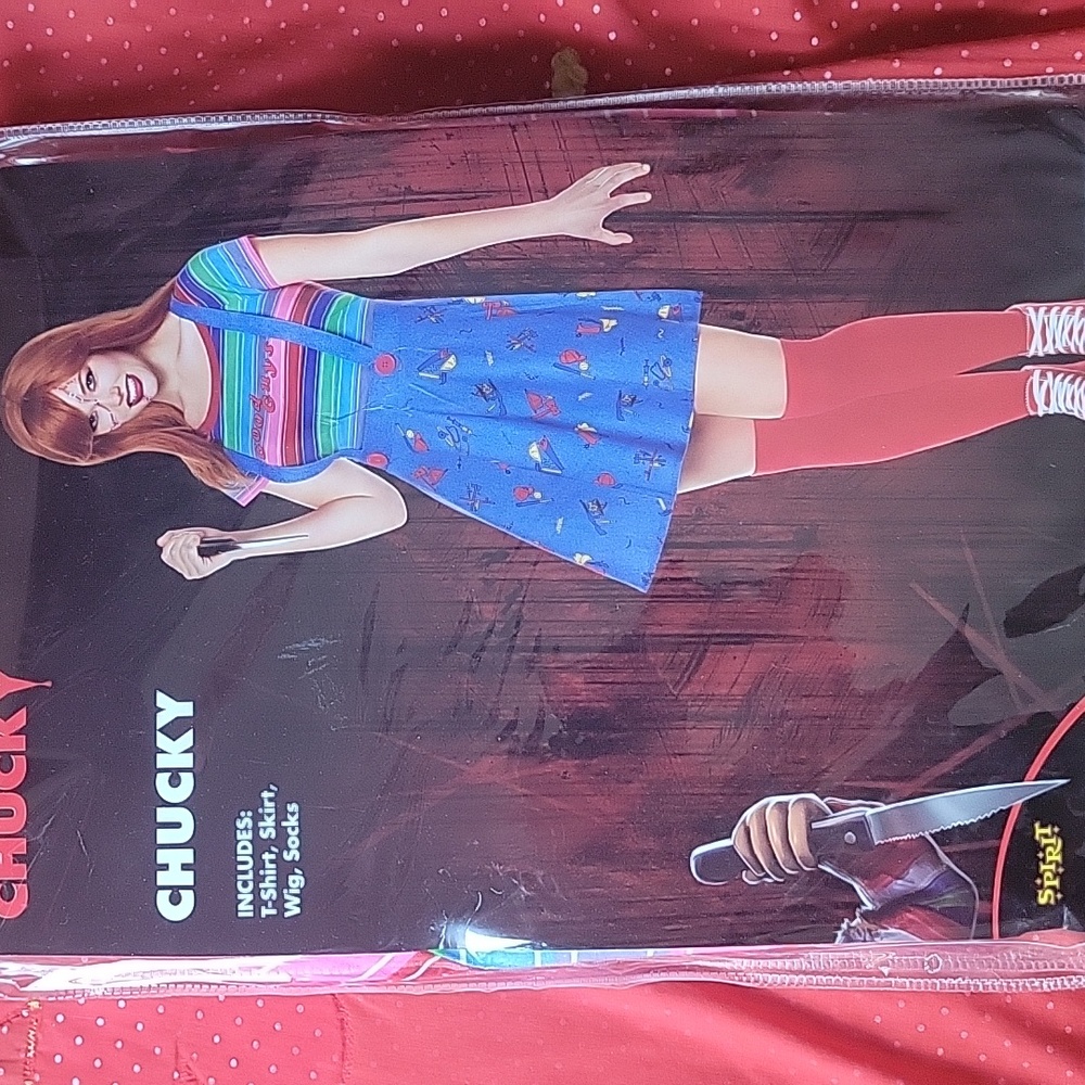 Spirit Chucky Costume with Blue and Red Accents